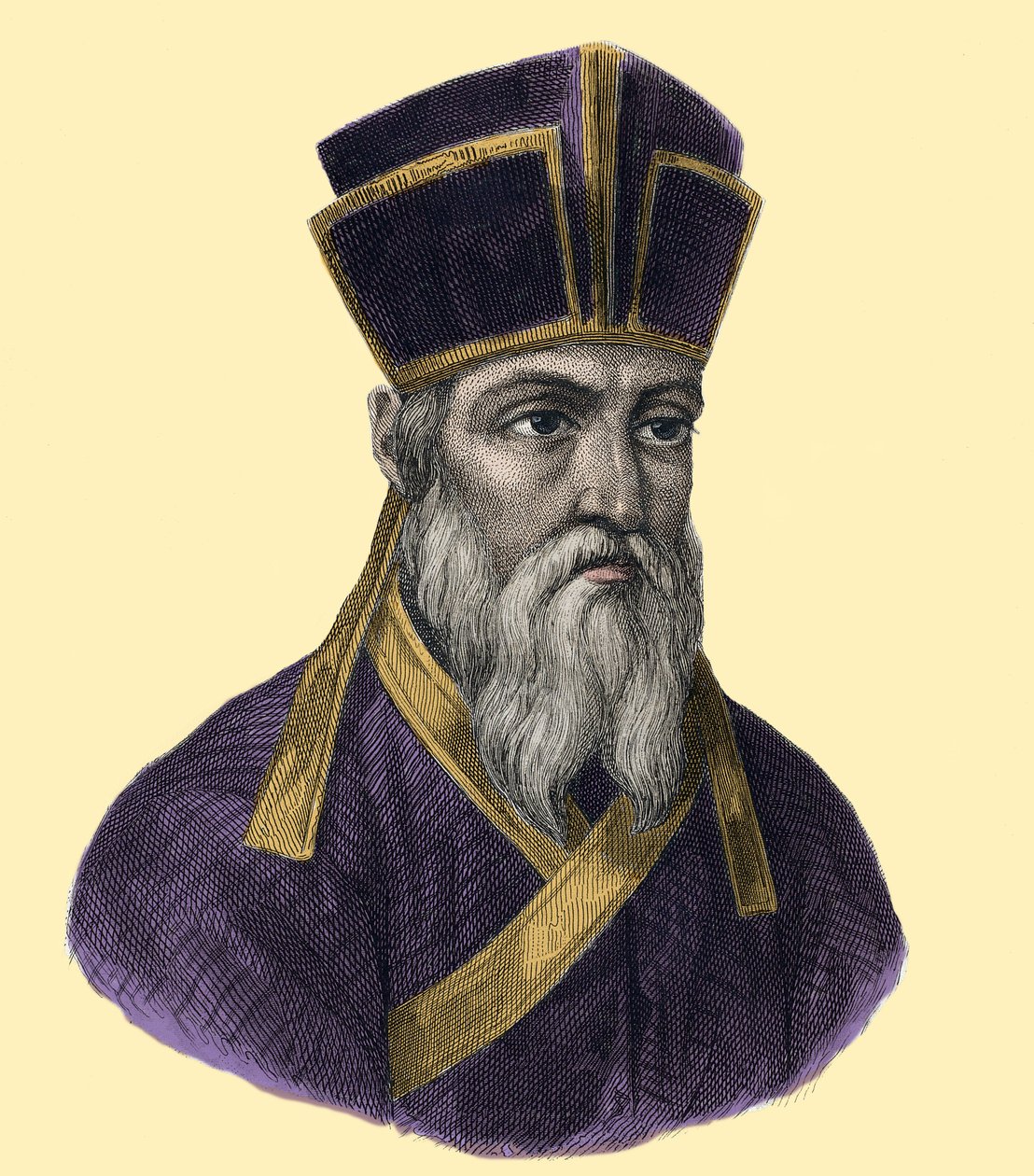 Matteo Ricci atya (1552-1610), olasz jezsuita, a kínai katolikus misszió alapítójának portréja”” Metszet a XIX. alkotó: Unknown artist