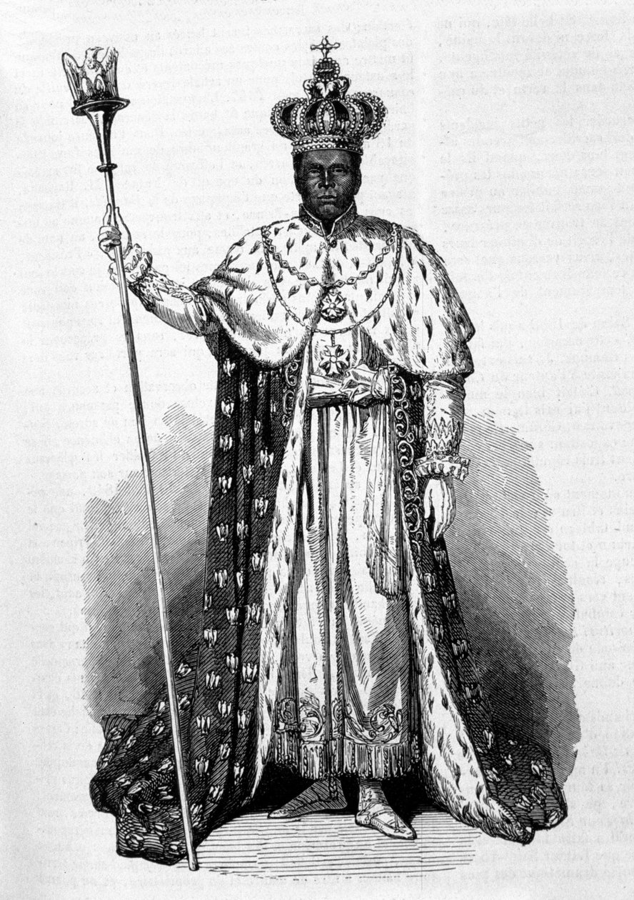 Faustin Soulouque (1782-1867) portréja I. Faustin, Haiti császára 1847 és 1859 között, 1856-os metszet alkotó: Unknown artist