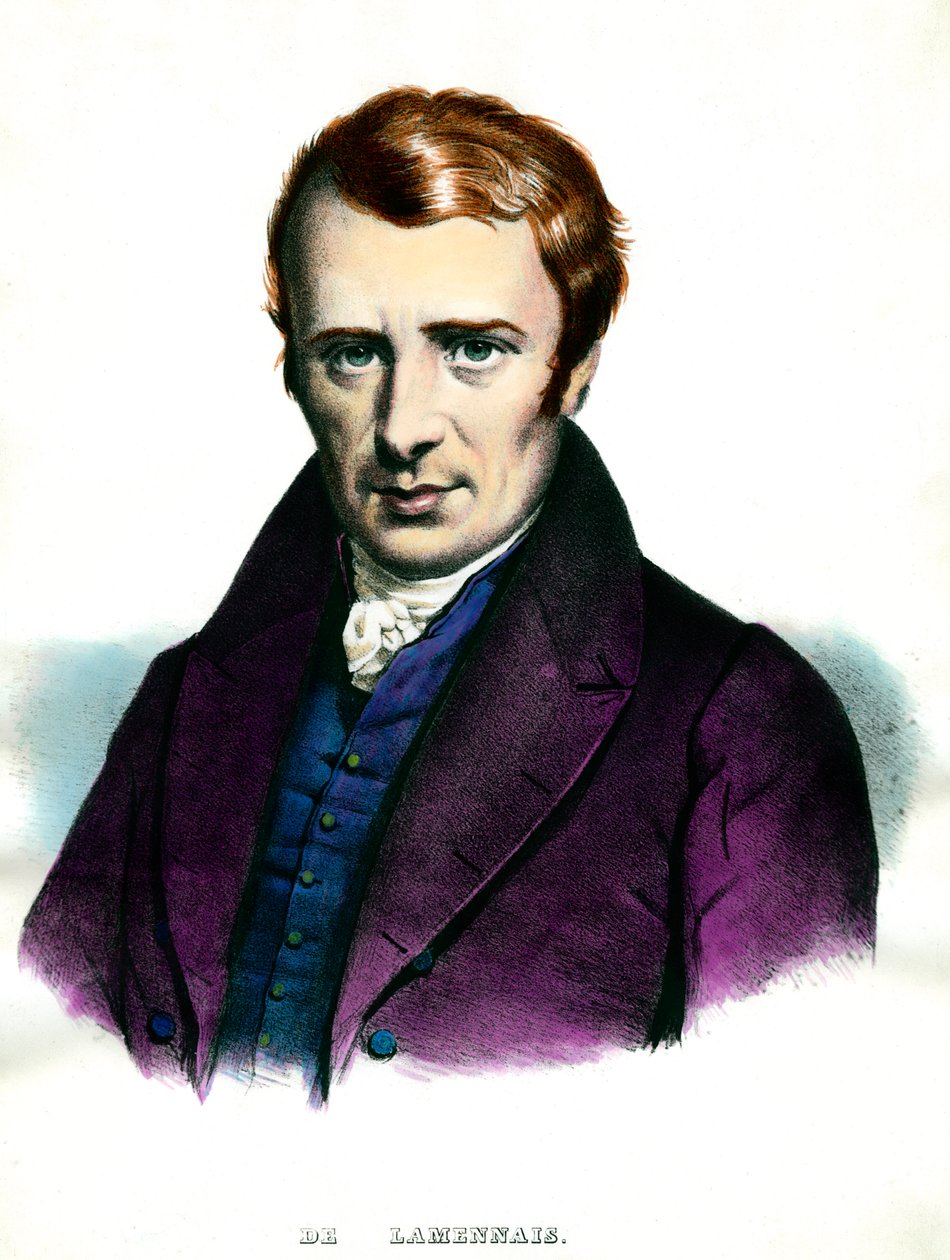 Felicite Robert de Lamennais (1782-1854) francia író portréja. századi magángyűjtemény metszete alkotó: Unknown artist