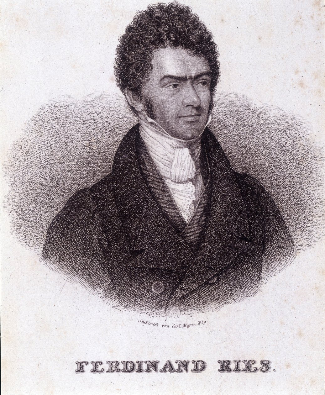 Ferdinand Ries (1784-1838) német zeneszerző és zongoraművész portréja. századi metszet. alkotó: Unknown artist