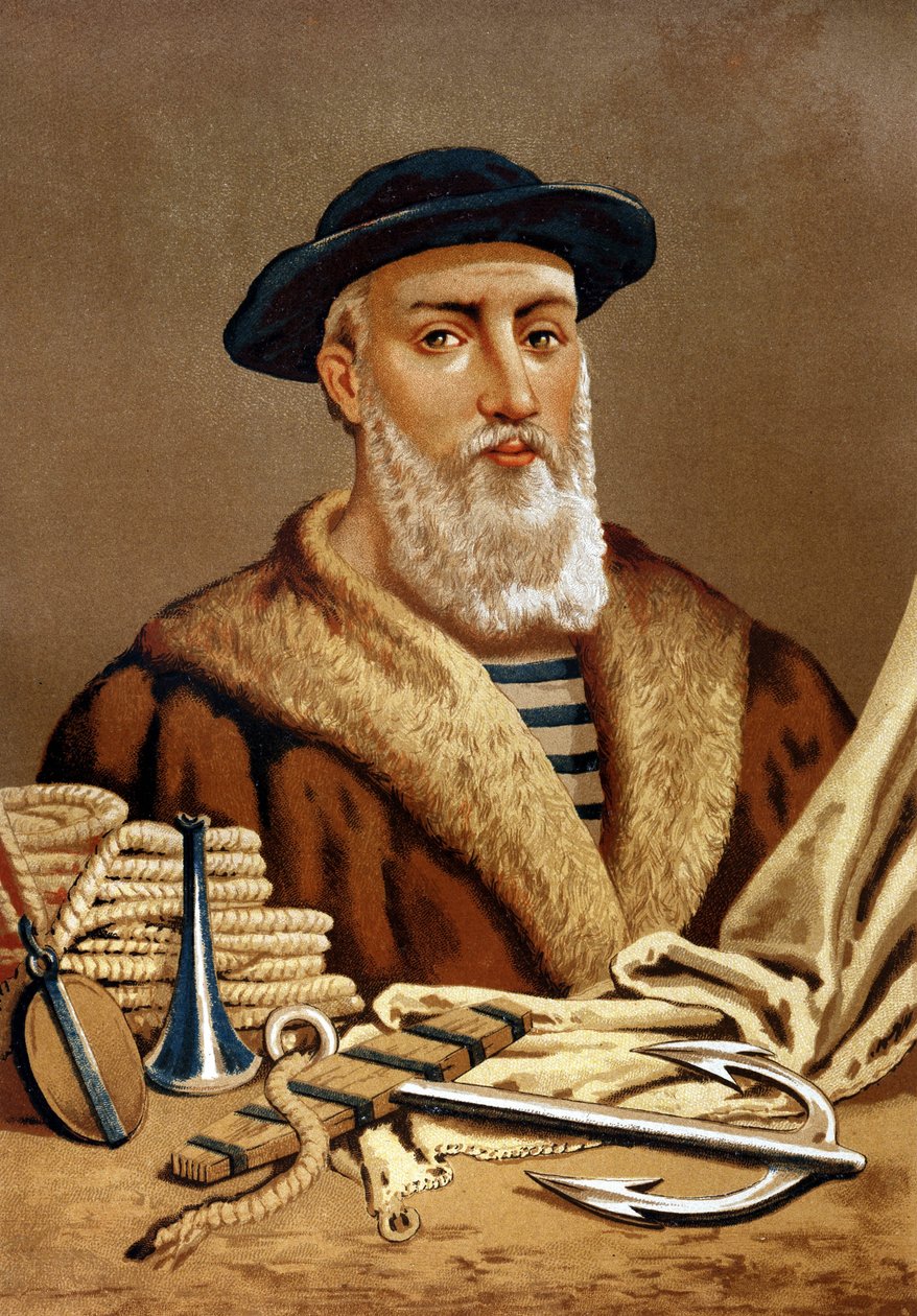 Fernando de Magellan portréja. portugálul Fern¿o de Magalh¿es portugál navigátor (1480-1521). híres férfiak és nők után. Barcelona 1877. alkotó: Unknown artist