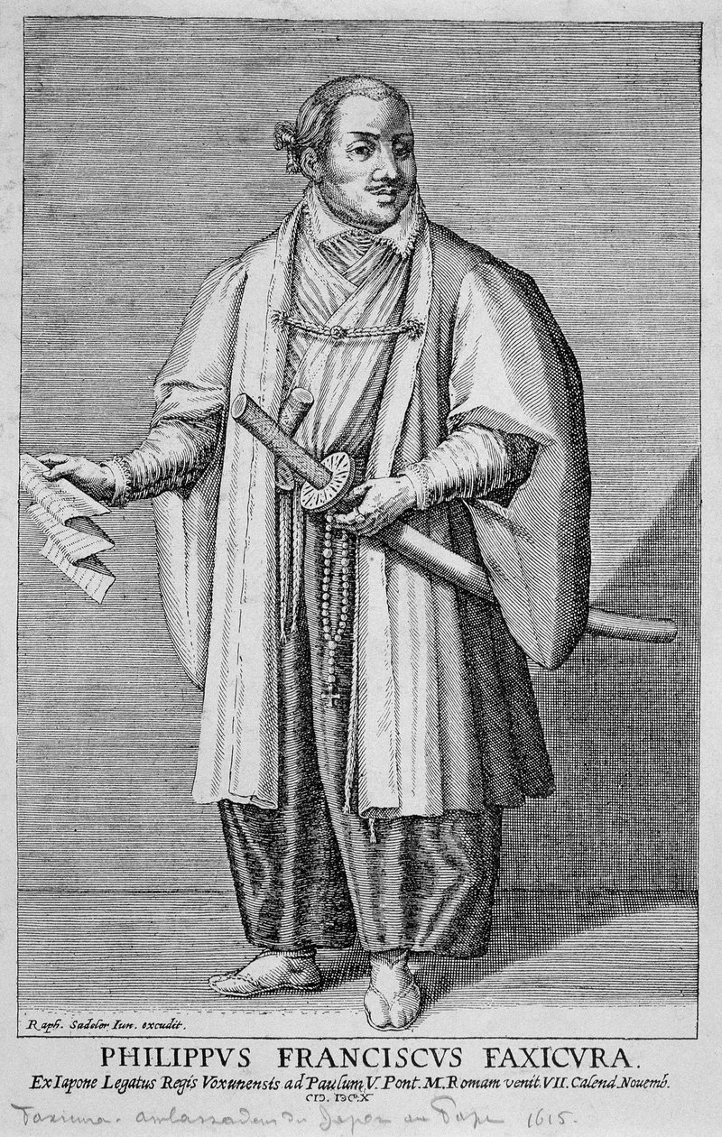 Filippo Francesco Faxicura (Philip Francis Faxicura vagy Tsunenaga Hasekura) portréja alkotó: Unknown artist