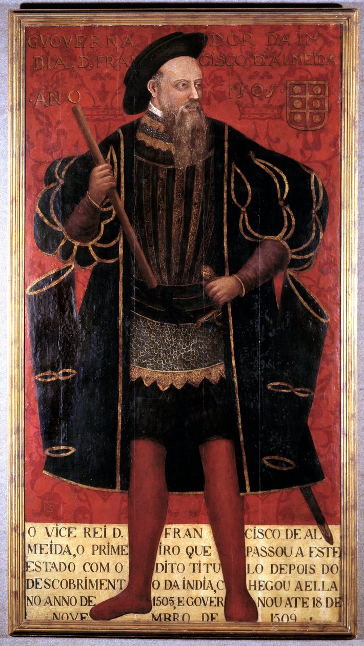 Francisco De Almeida (1450-1510) felfedező katona és India első királyhelyettesének portréja. Névtelen 16. századi festmény. Lisszabon, Musee National D