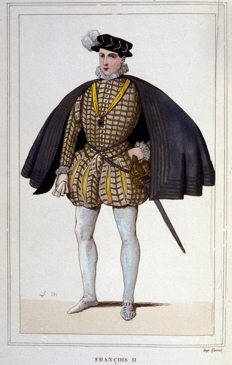 II. Francois (1544-1560), francia király portréja, metszet 1830-ból alkotó: Unknown artist