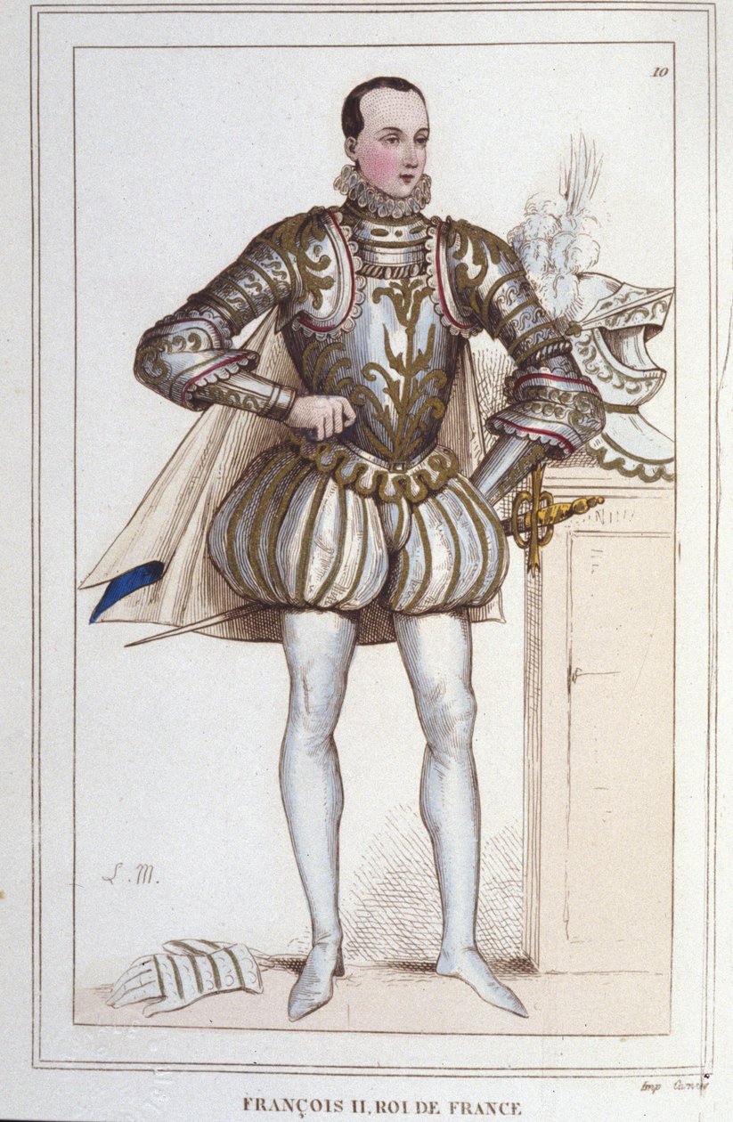 II. Francois (1544-1560), francia király portréja, metszet 1830-ból alkotó: Unknown artist