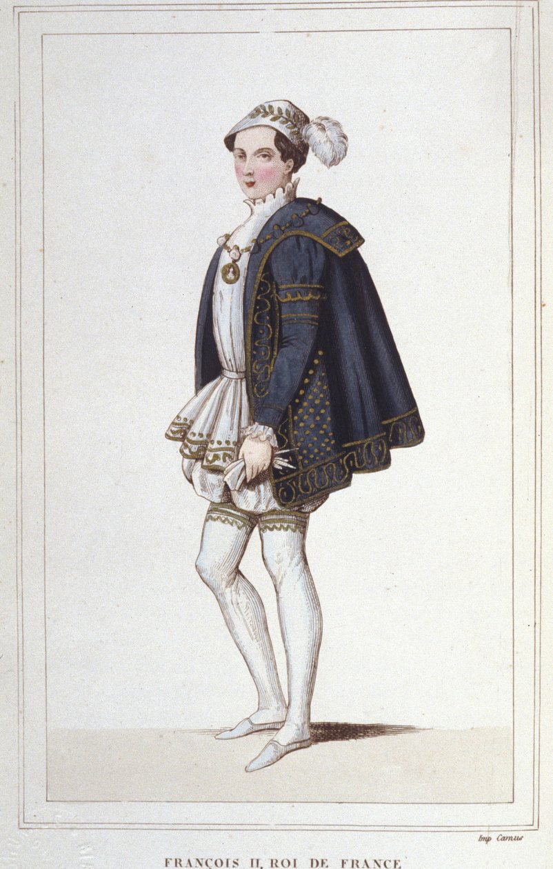 II. Francois (1544-1560), francia király portréja, metszet 1830-ból alkotó: Unknown artist