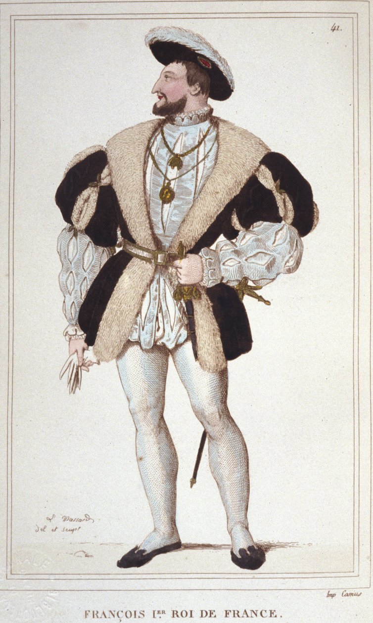 I. Francois portréja (1494 - 1547) 1830-as metszet alkotó: Unknown artist