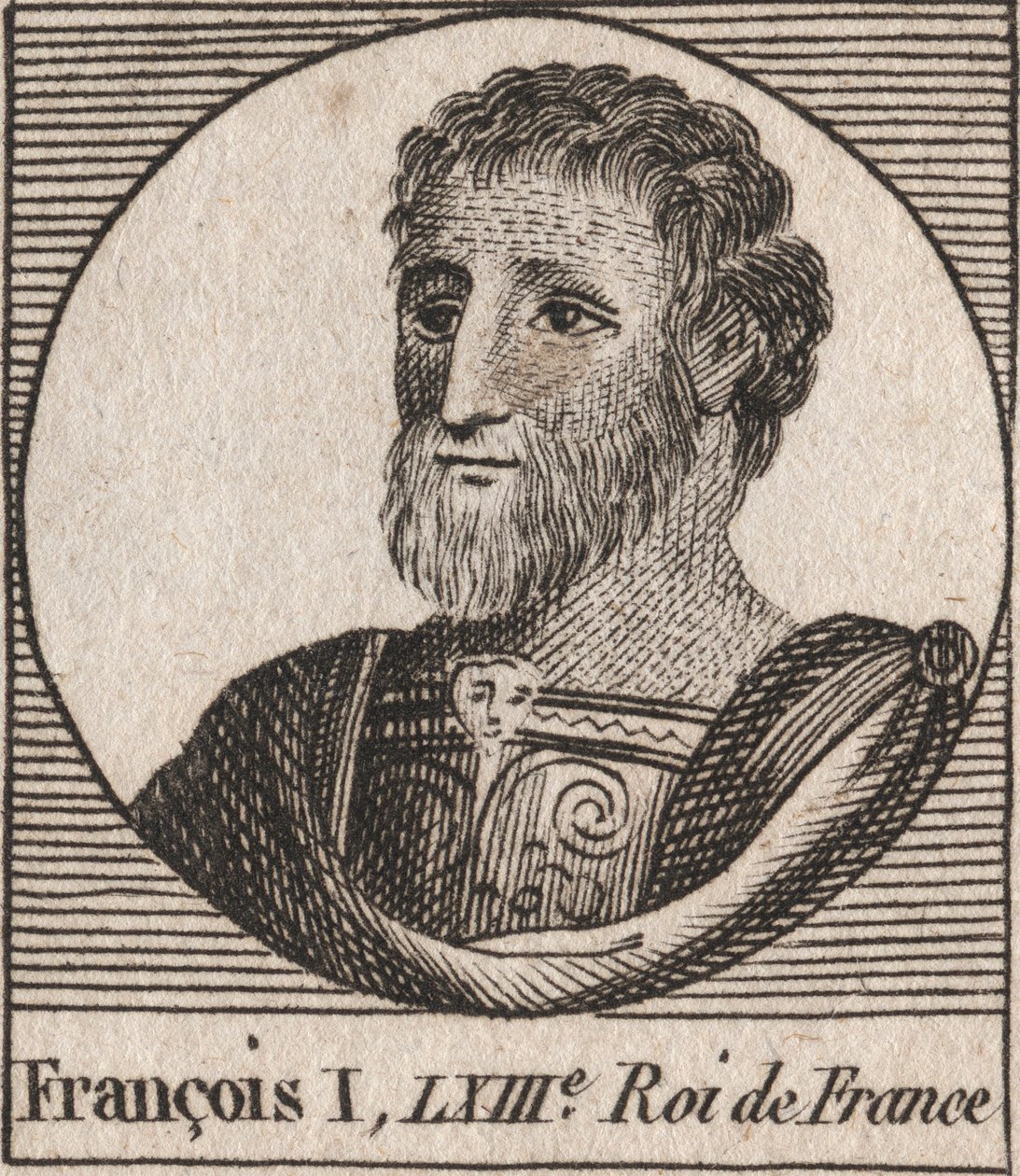 I. Francois (1494-1547), francia király portréja – I. Ferenc francia király – metszet az „Instruction sur l