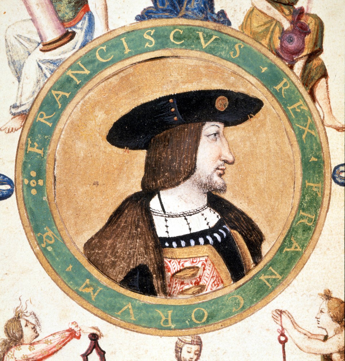 I. Francois portréja, 16. századi miniatűr. alkotó: Unknown artist