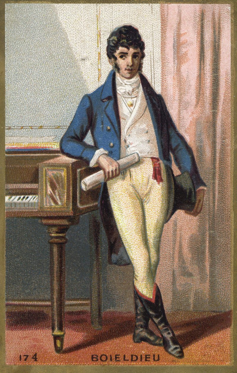 François Adrien Boieldieu (1775-1834) francia zeneszerző portréja. A 19. század végének kromolitográfiája. alkotó: Unknown artist