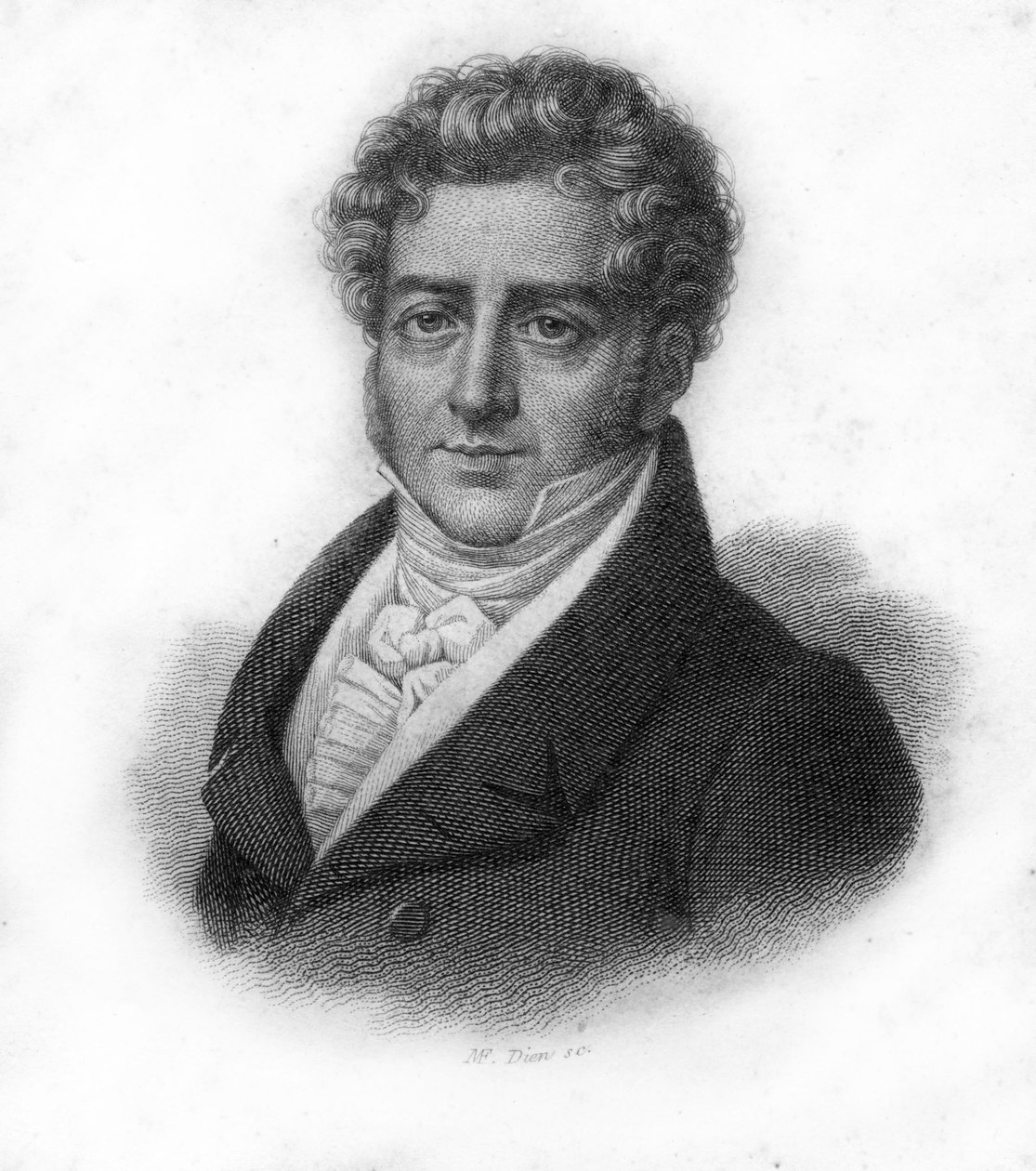 François Adrien Boieldieu (1775 - 1834) francia zeneszerző portréja, metszet a XIX. alkotó: Unknown artist