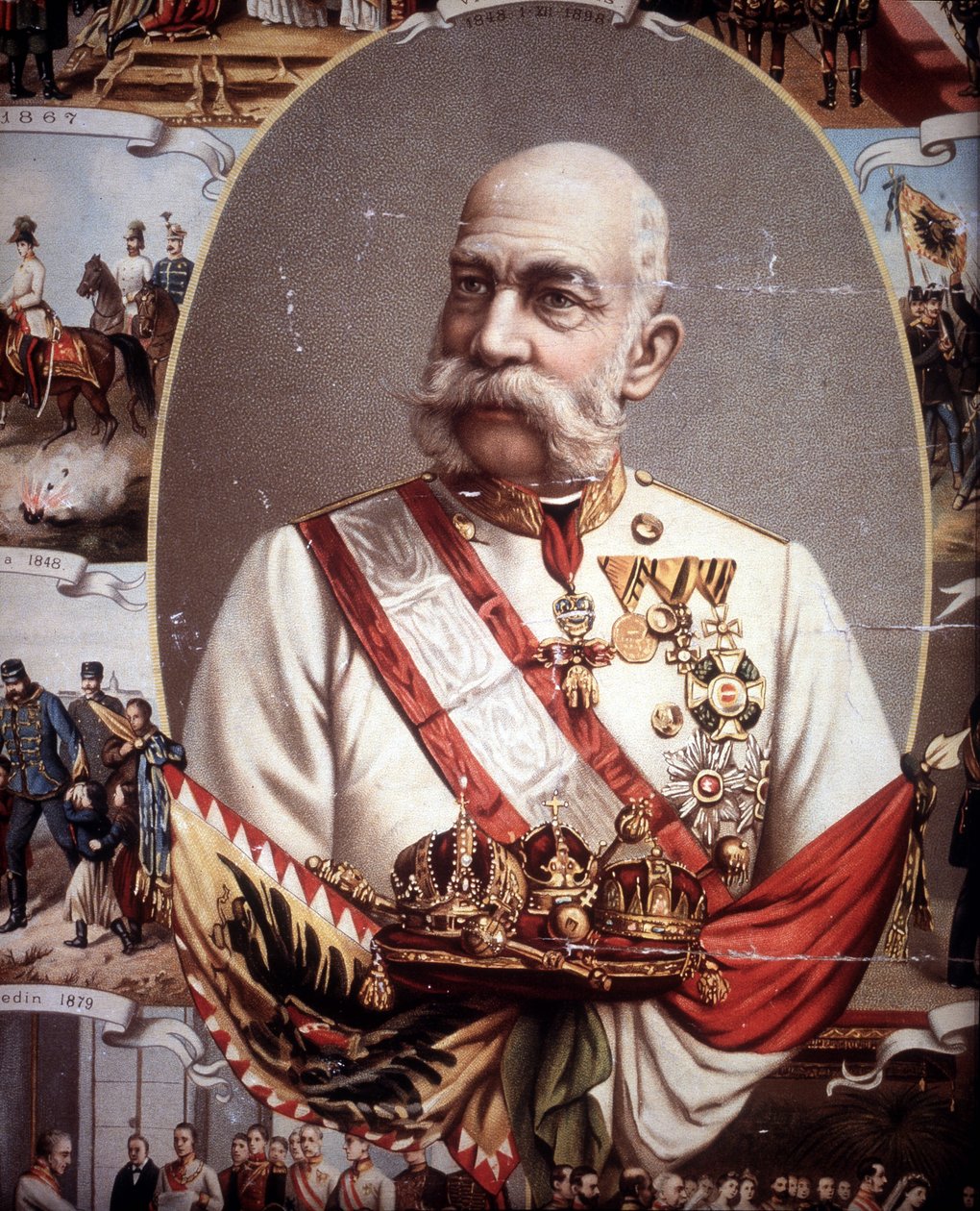I. François Joseph (1830 -1916) portréja. Ausztria császára és magyar király. század végi kromolitográfia.. alkotó: Unknown artist