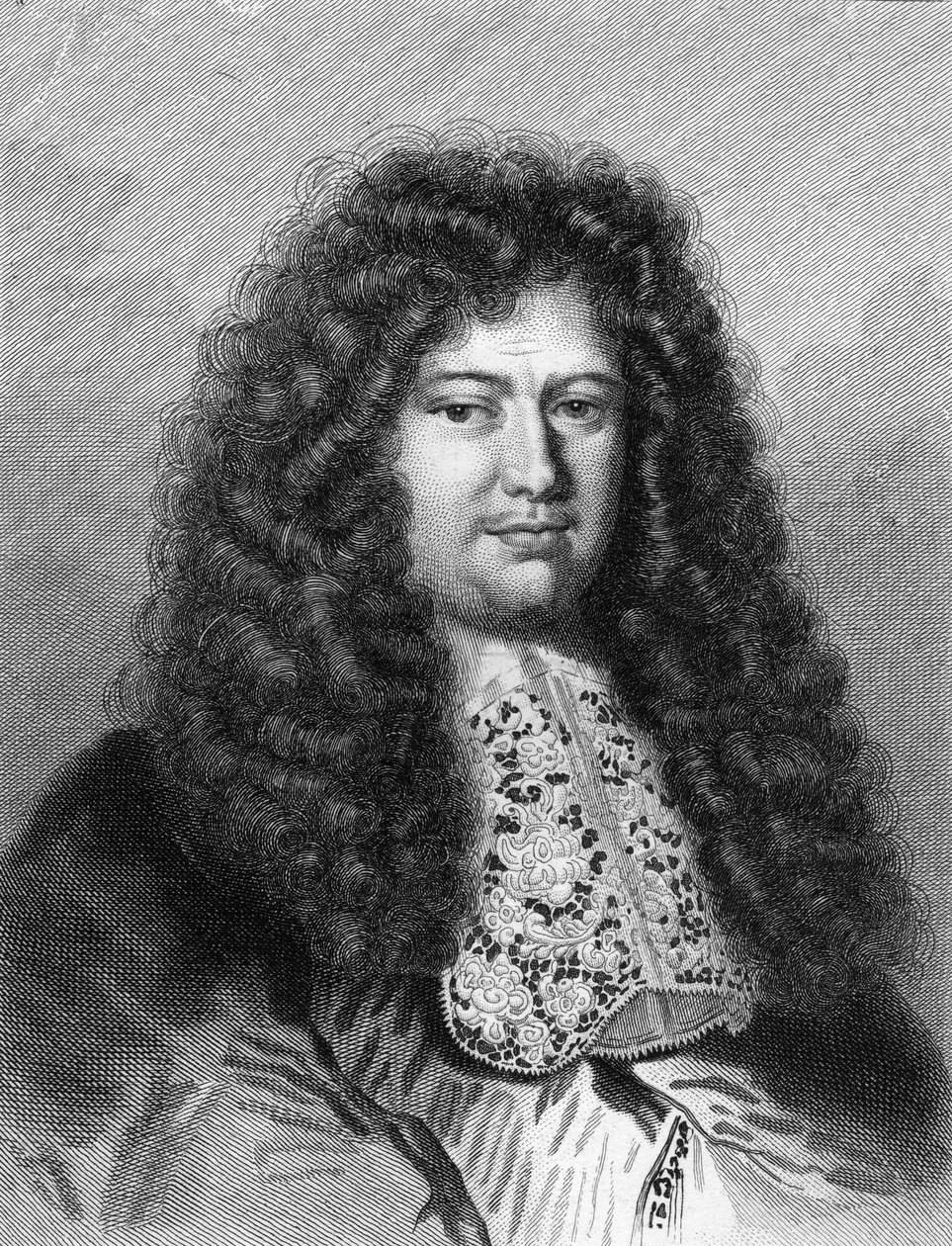 François Michel Le Tellier, Louvois márki (1639 - 1691), francia politikus portréja - Lavallée „Histoire des Français”-jában, metszet, sd. alkotó: Unknown artist