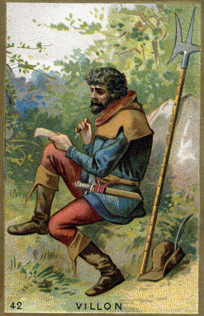 François Villon (1431 körül - 1463 után) francia költő portréja. századi kromolitográfiája. alkotó: Unknown artist