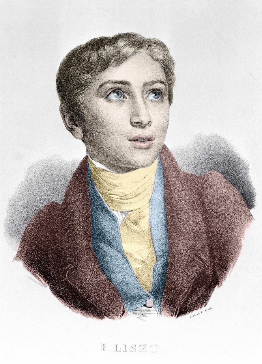 Liszt Ferenc (1811-1886) magyar zeneszerző és zongoraművész portréja. alkotó: Unknown artist