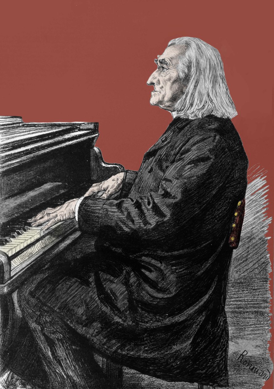 Liszt Ferenc (1811-1886) magyar zongoraszerző és zongoraművész portréja. alkotó: Unknown artist