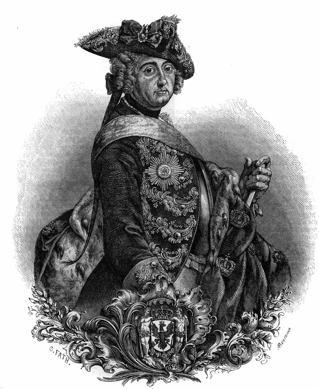 II. Frigyes (1712-1786), porosz király, Nagy Frigyes néven ismert portré. alkotó: Unknown artist