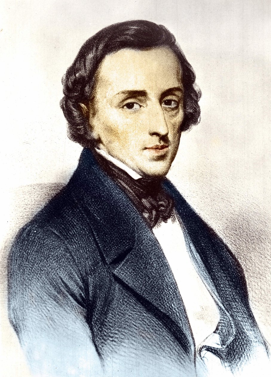 Frederick Chopin (1810-1849) lengyel zeneszerző portréja. alkotó: Unknown artist