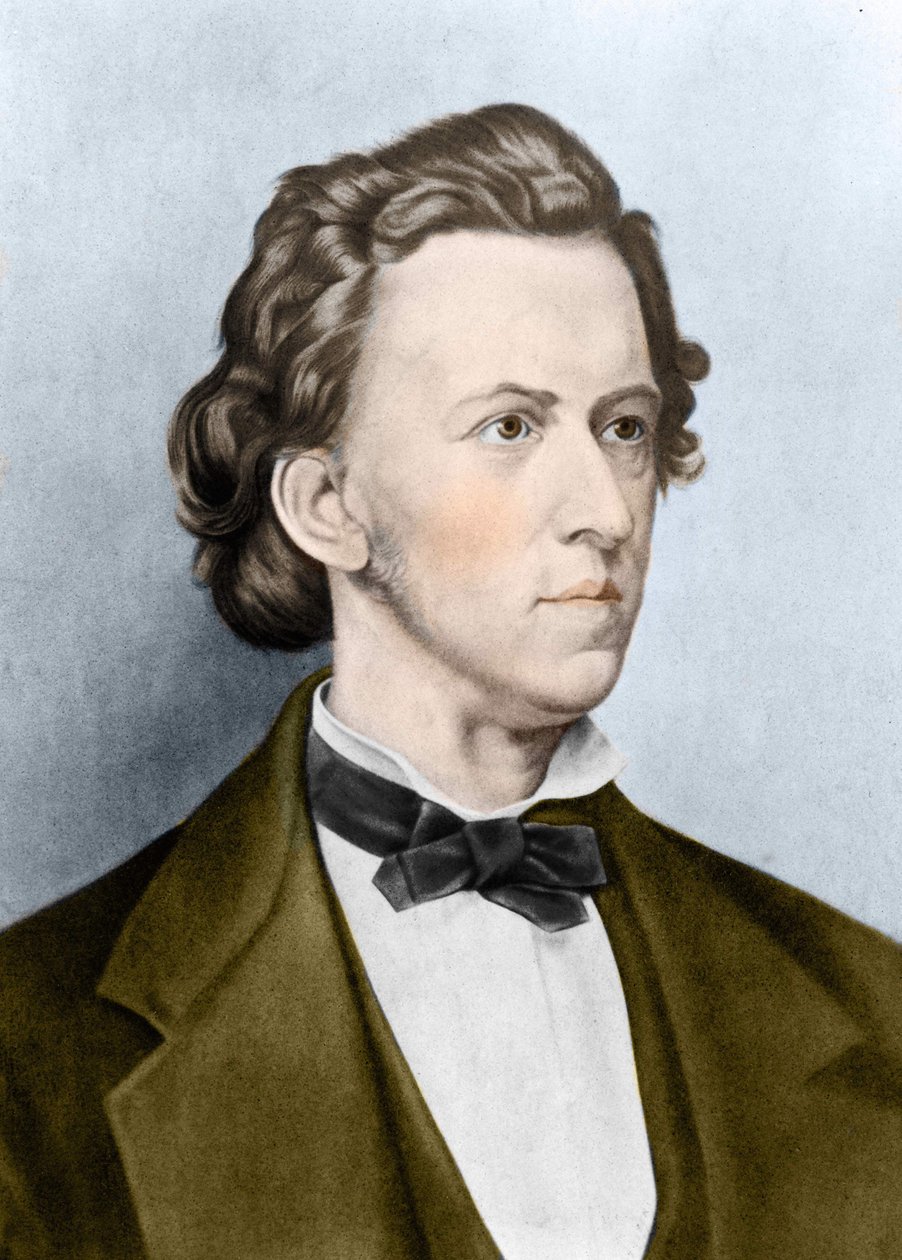 Frederick Chopin (1810-1849) lengyel zeneszerző portréja. alkotó: Unknown artist