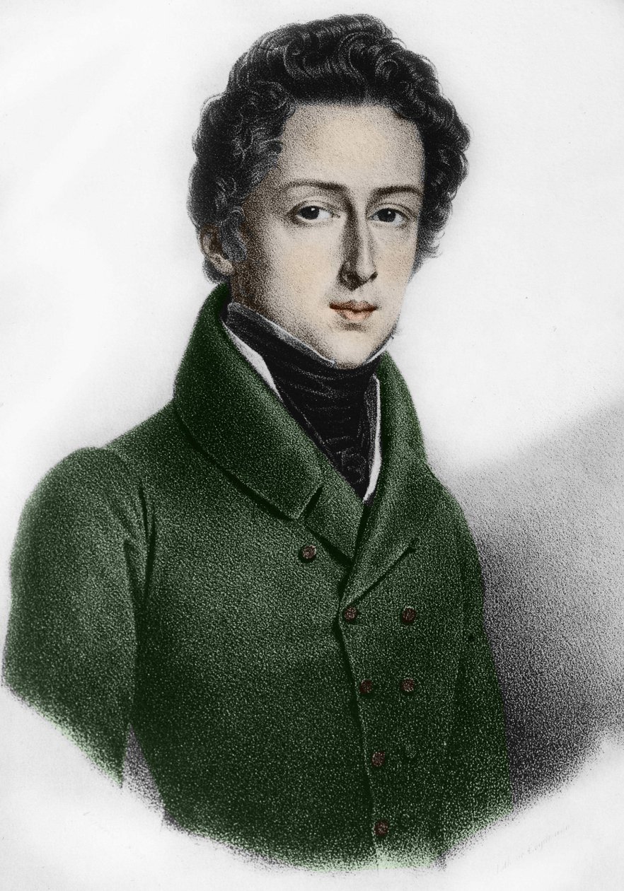 Frederick Chopin (1810-1849) lengyel zeneszerző portréja. alkotó: Unknown artist