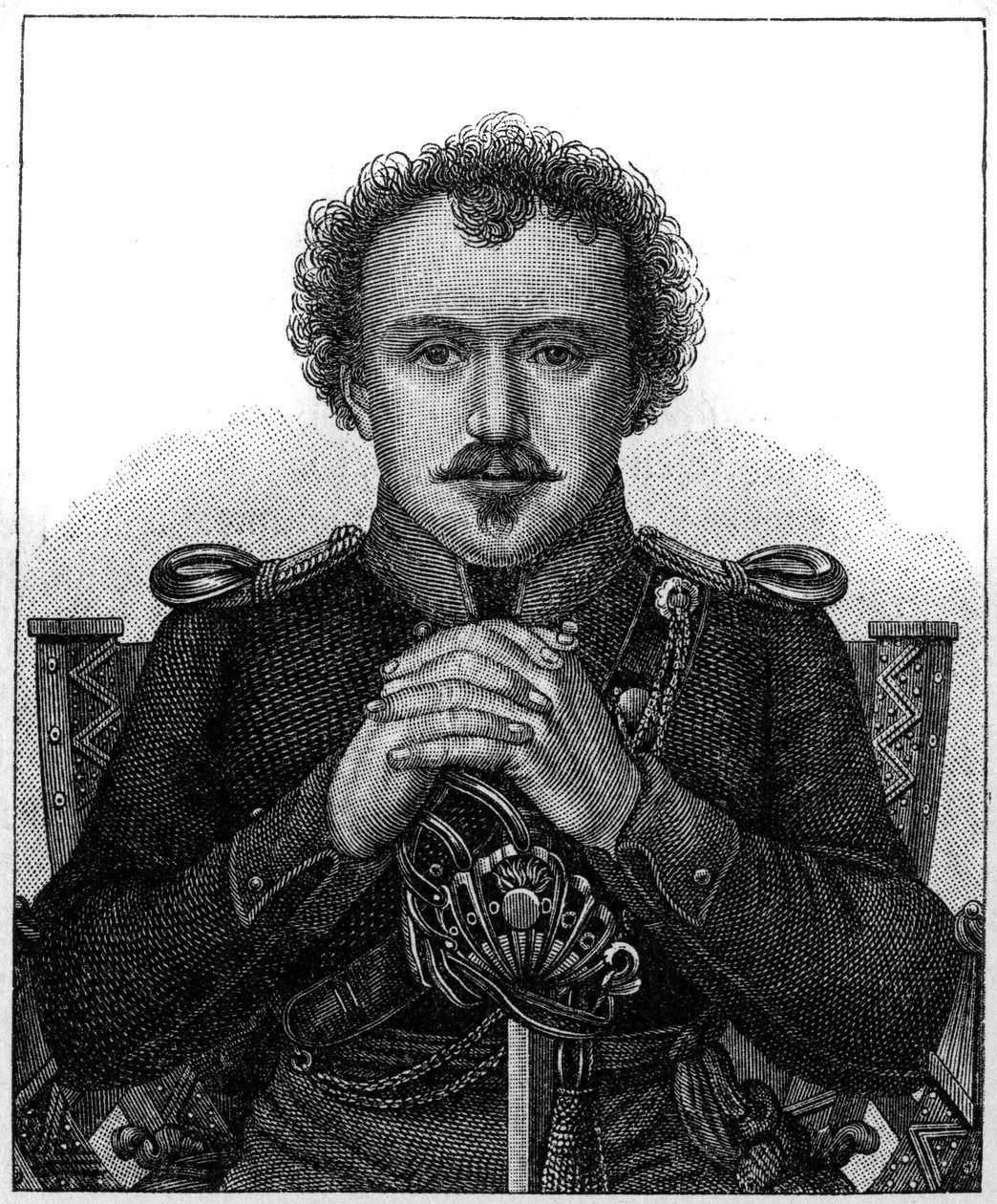 Friedrich Heinrich Karl de la Motte, La Motte-Fouqueként ismert báró Fouque (1777-1843) német romantikus író portréja. alkotó: Unknown artist