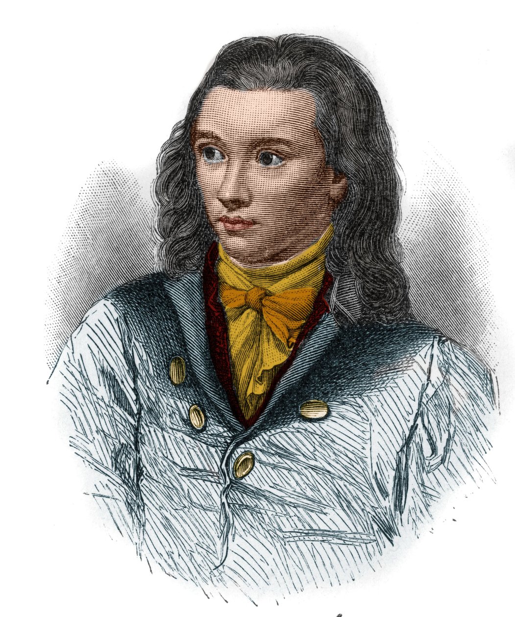 Friedrich von Hardenberg, dit Novalis (1772-1801), a romantikus mozgalom német költőjének portréja. alkotó: Unknown artist