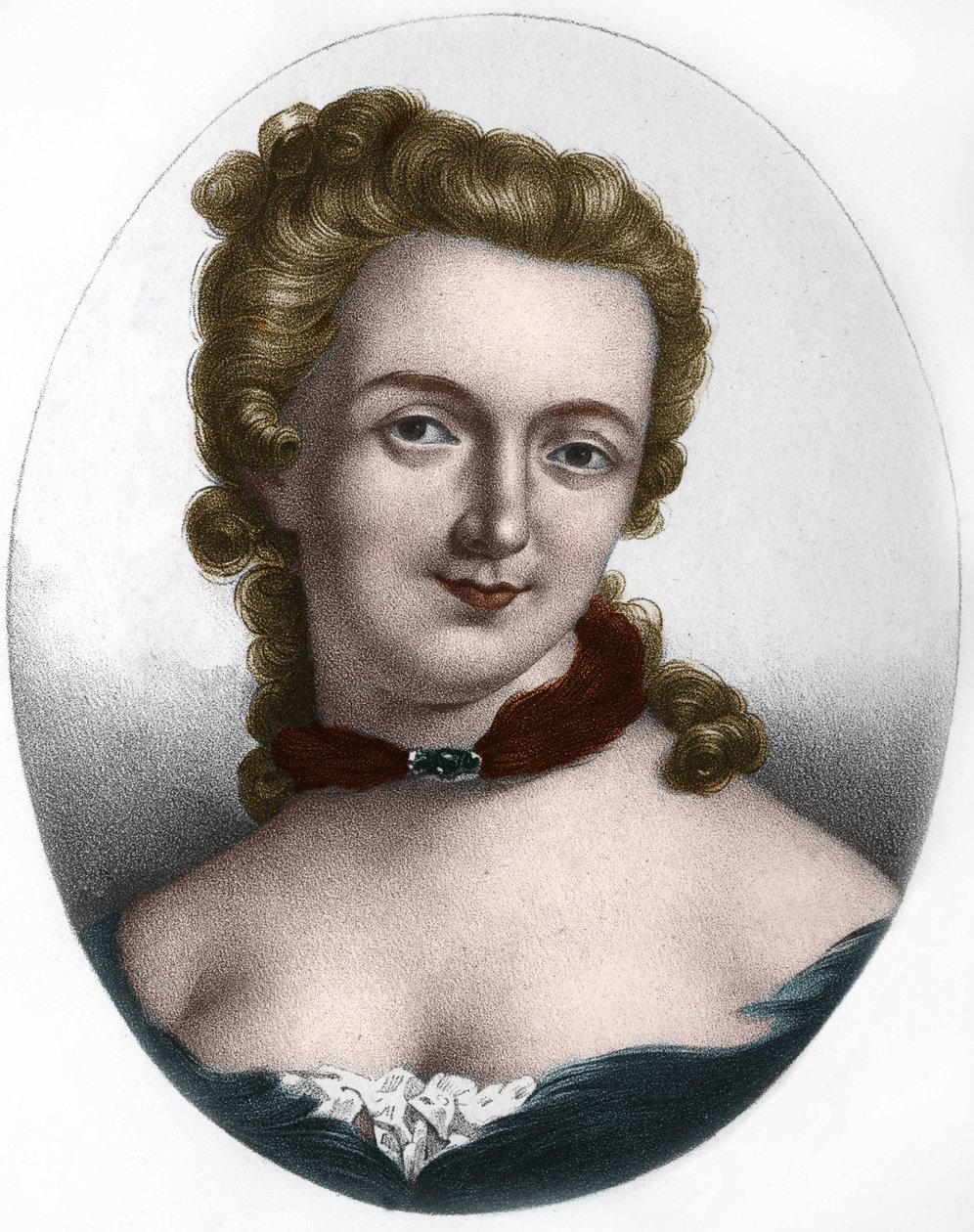 Gabrielle Emilie de Breteuil, (Madame) du Chatelet márkiné (1706-1749) Le Tonnelier de Breteuil márkiné, francia betűs nő portréja. alkotó: Unknown artist