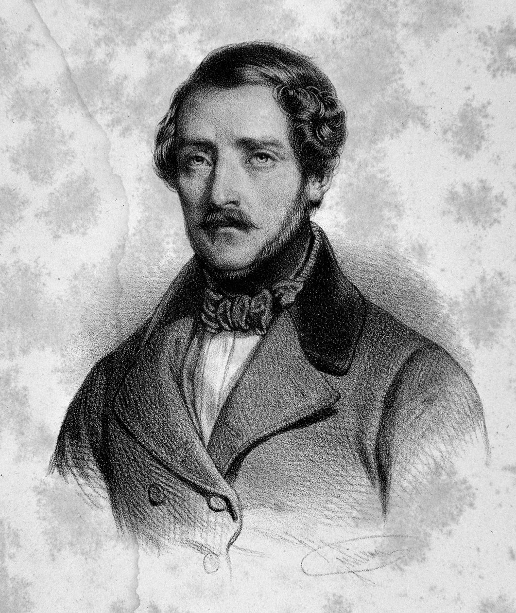 Gaetano Donizetti (1797-1848) olasz zeneszerző 19. századi portréja. Milánó, a télikert könyvtára alkotó: Unknown artist