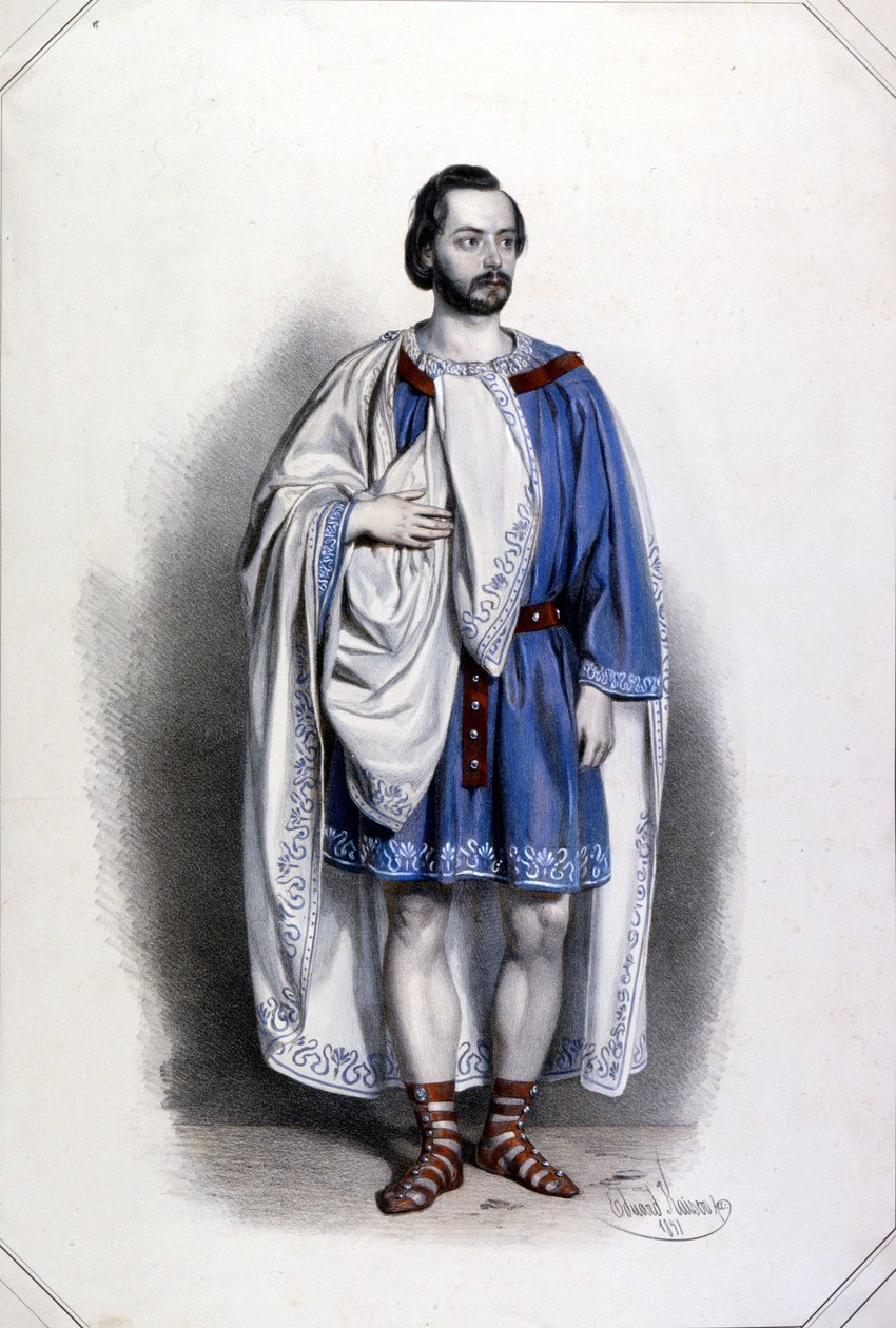 Gaetano Fraschini (1816-1887) portréja Foresto szerepében Giuseppe Verdi (1813-1901) "Attila" című operájában, XIX. alkotó: Unknown artist