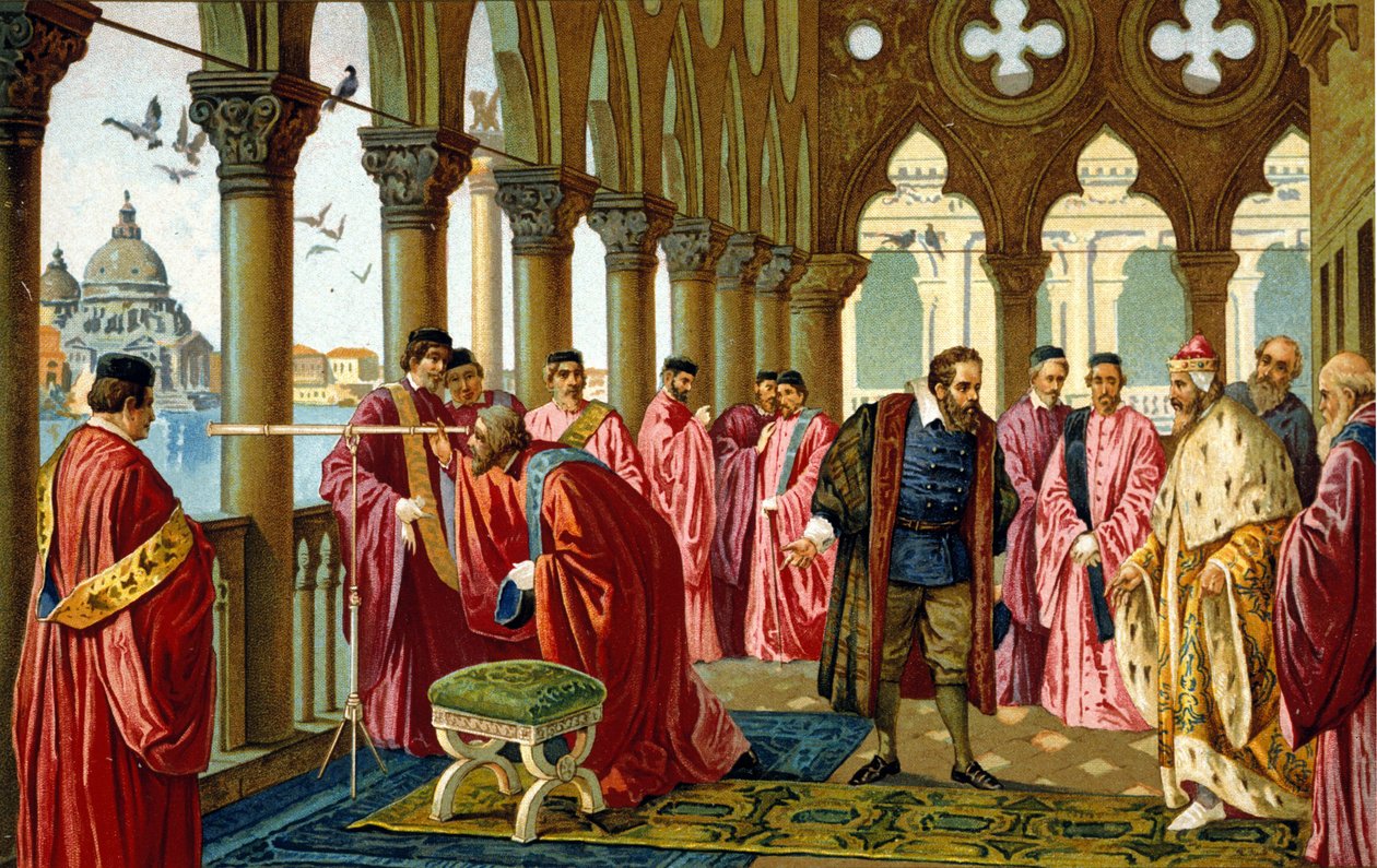 Galilei portréja Galilei dit Galileo (1564 - 1642) a velencei hercegi palota dózse hosszú nézetét mutatja be. alkotó: Unknown artist