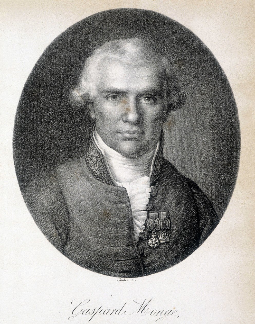Gaspard Monge, Comte de Peluse (1746-1818) francia matematikus portréja - metszet alkotó: Unknown artist