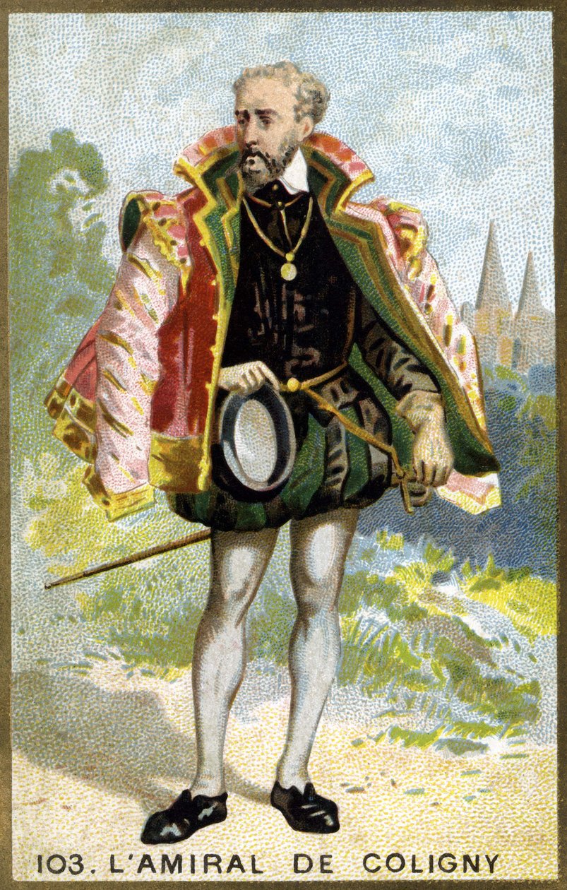 Gaspard de Châtillon, Sire de Coligny (1519-1572), francia tengernagy portréja. századi kromolitográfiája. alkotó: Unknown artist