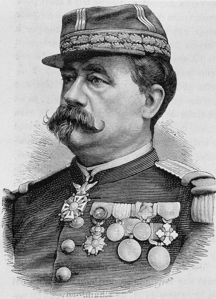 Carré de Bellemarre tábornok portréja. század végi metszet a „Histoire de France”-ban, H. Martin. alkotó: Unknown artist