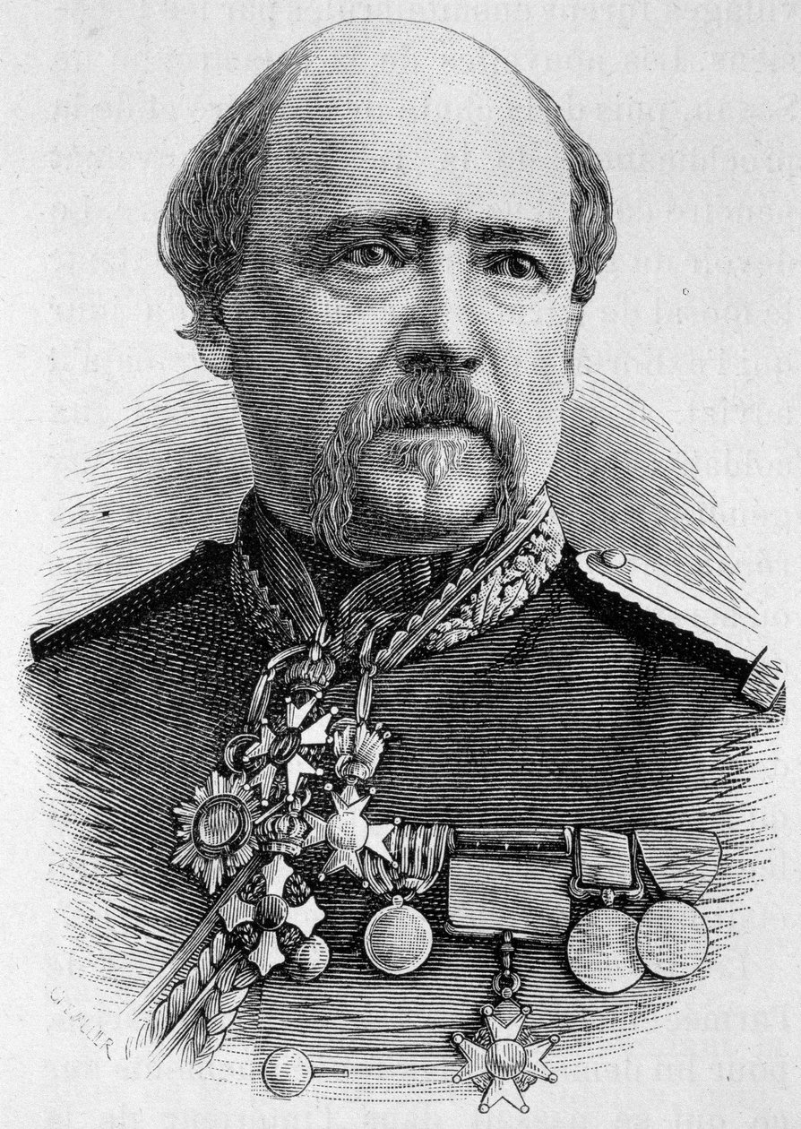 Coffinières tábornok portréja. század végi metszet a „Histoire de France”-ban, H. Martin. alkotó: Unknown artist