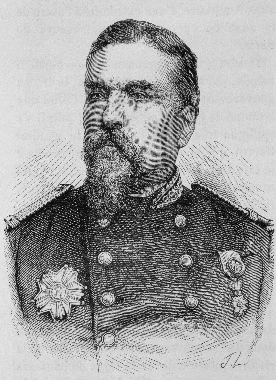 Ducrot tábornok (1817-1882) portréja. század végi metszet a „Histoire de France”-ban, H. Martin. alkotó: Unknown artist