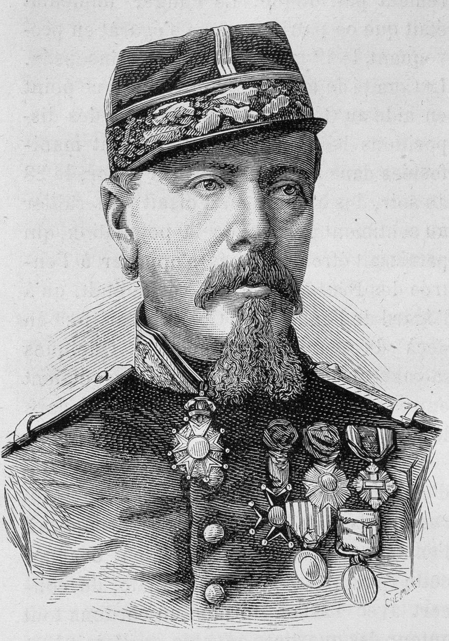 Lecomte tábornok portréja, akit 1871-ben lőttek le a felkelők. A 19. század végi metszet a „Histoire de France”-ban, H. Martin. alkotó: Unknown artist