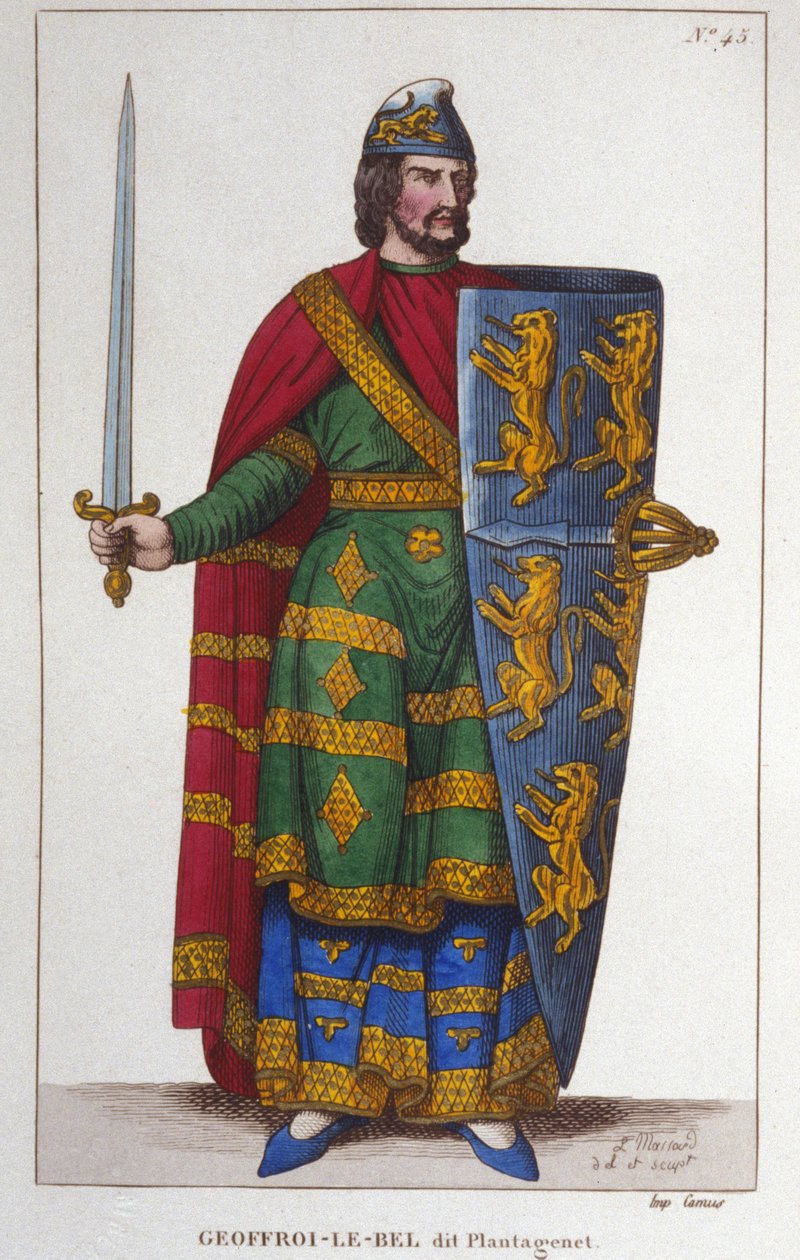 Geoffroy V. portréja Le Bel vagy Plantagenêt Anjou grófja (1113-1151). Metszet 1830-ból alkotó: Unknown artist