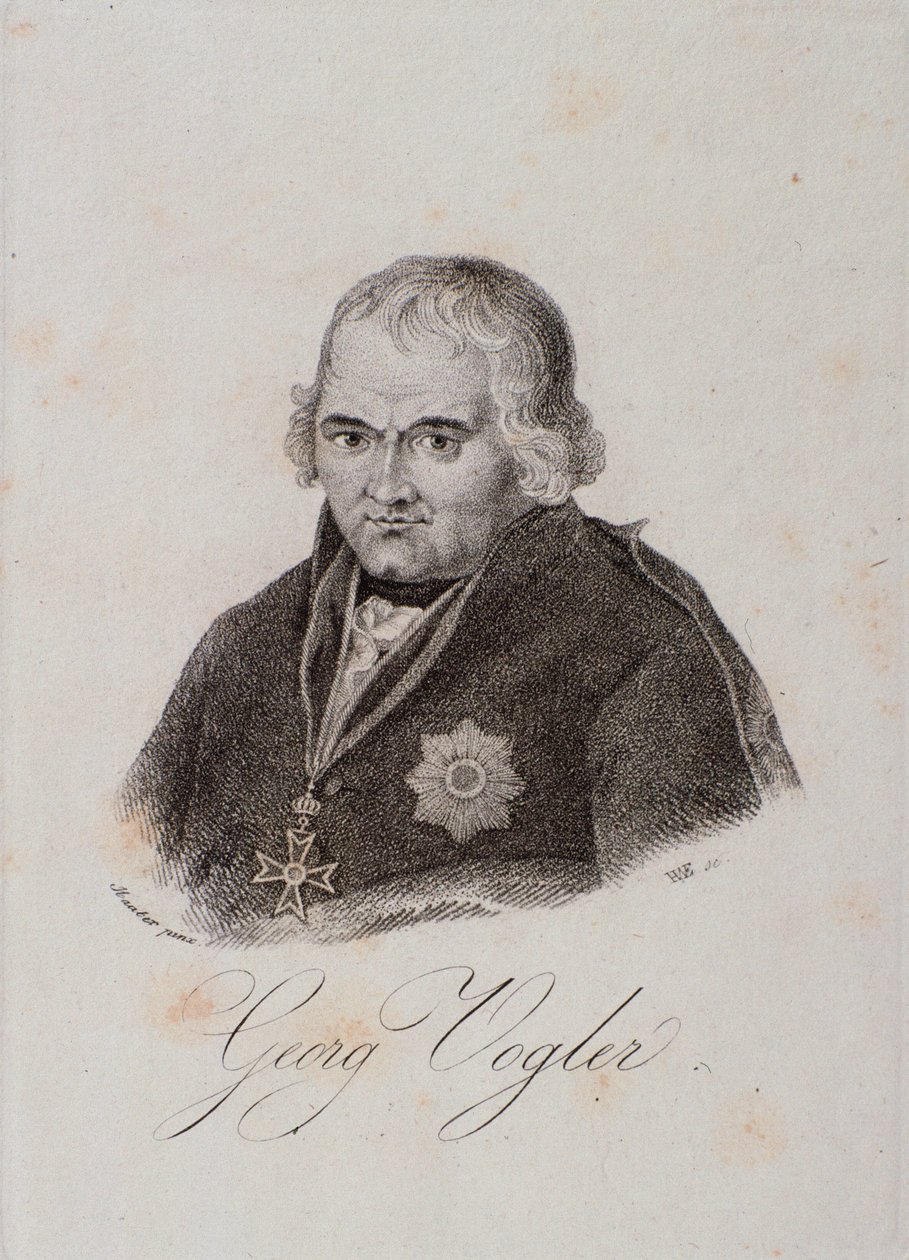 Georg Joseph Vogler (Vogler apát) portréja (metszet) alkotó: Unknown artist