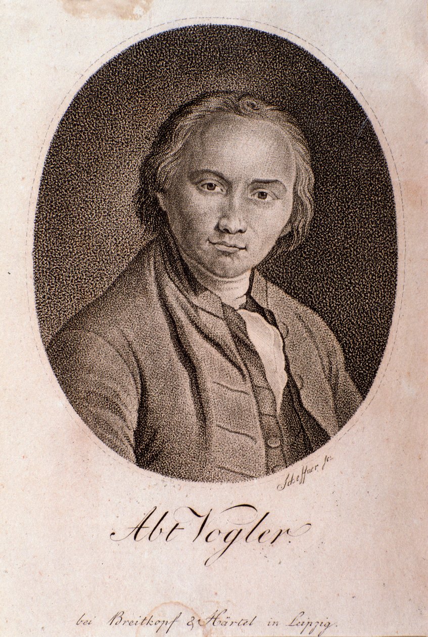 Georg Joseph Vogler (Vogler apát) portréja (metszet) alkotó: Unknown artist