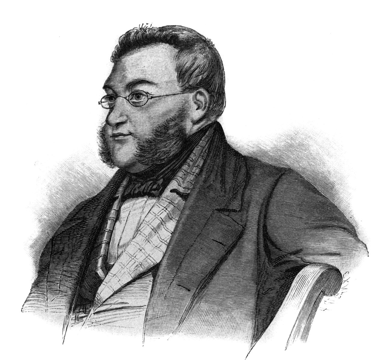 Georg von Vincke porosz politikus portréja - Georg von Vincke (1811-1875), adminisztrátor, politikus és porosz földbirtokos - metszet 19. század vége alkotó: Unknown artist