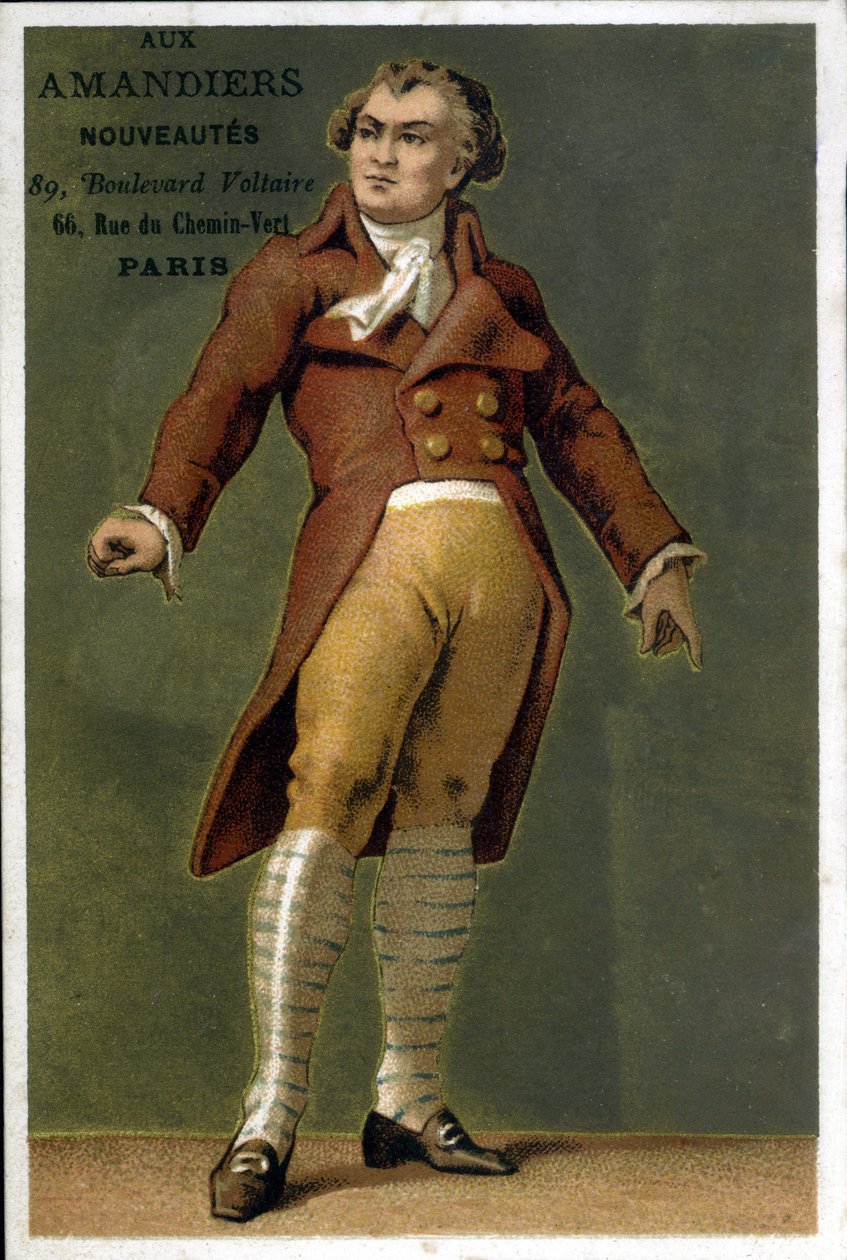 Georges Jacques Danton (1759-1794) francia politikus portréja. A 19. század végének kromolitográfiája. alkotó: Unknown artist