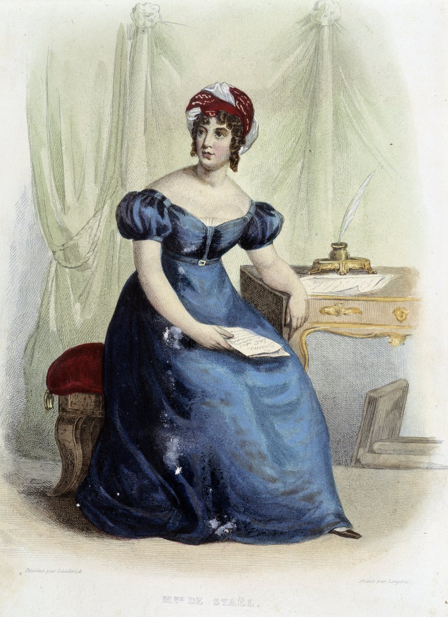 Germaine Necker, Stael Holstein (Stael-Holstein) dit Madame de Stael bárónő (1766-1817) portréja – a „” Le Plutarque Français”-ban”, szerk. Mennechet alkotó: Unknown artist