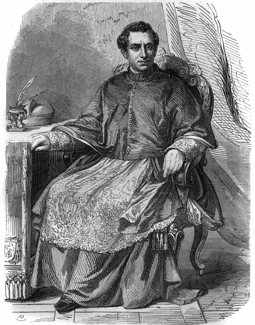 Giacomo Antonelli (1808-1878), olasz bíboros és a pápai kormány államtitkárának portréja. alkotó: Unknown artist