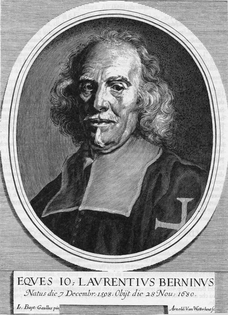 Gian Lorenzo (Gianlorenzo) Bernini, Bernini (1598-1680) (1598-1680) olasz szobrász, festő és építész portréja. Arnold Van Westerhout metszete 1682-ből. alkotó: Unknown artist