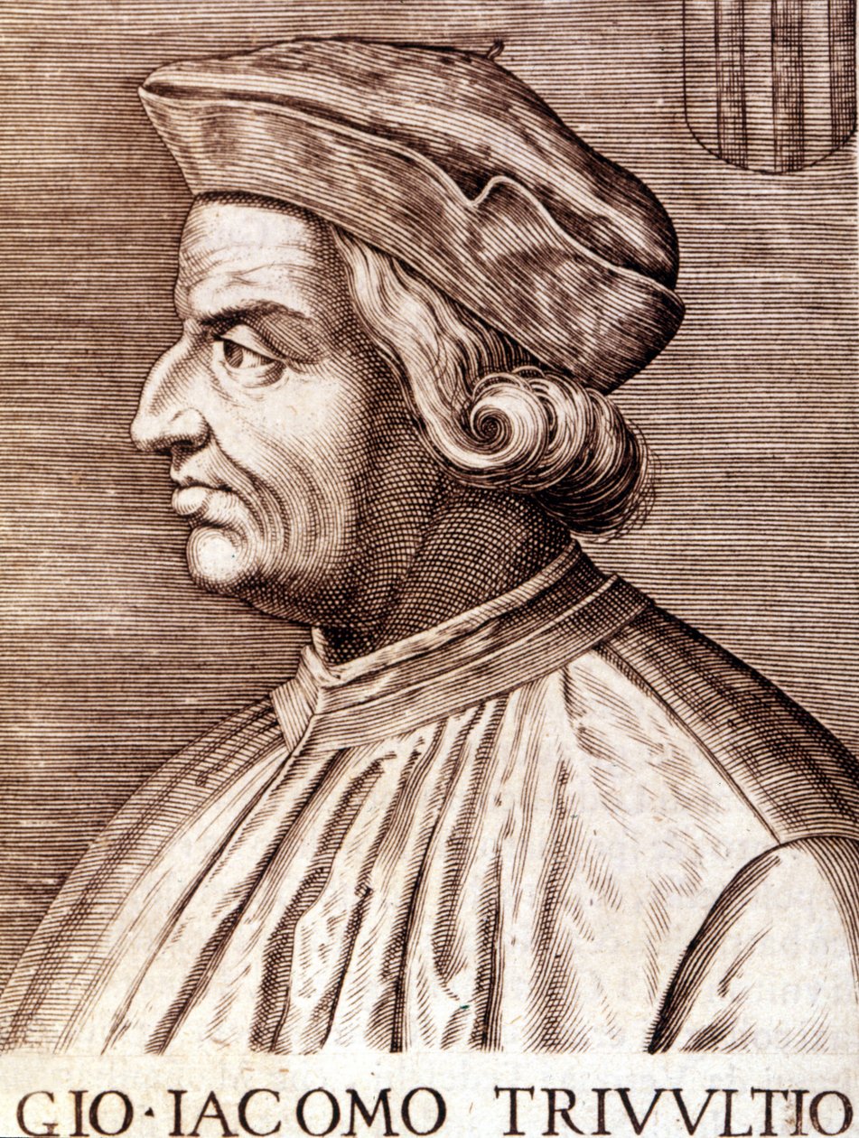 Giangiacomo Trivulzio (Trivulce marsall) de Vigevano márki portréja francia Trivulce nyelven. Franciaország marsallja (1448-1518). 17. századi metszet alkotó: Unknown artist