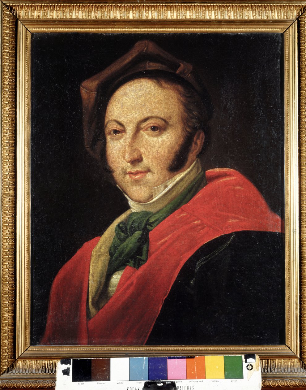 Gioacchino Rossini (1792-1868) portréja kalappal. Névtelen festmény. Bibliográfiai Múzeum. Bologna alkotó: Unknown artist