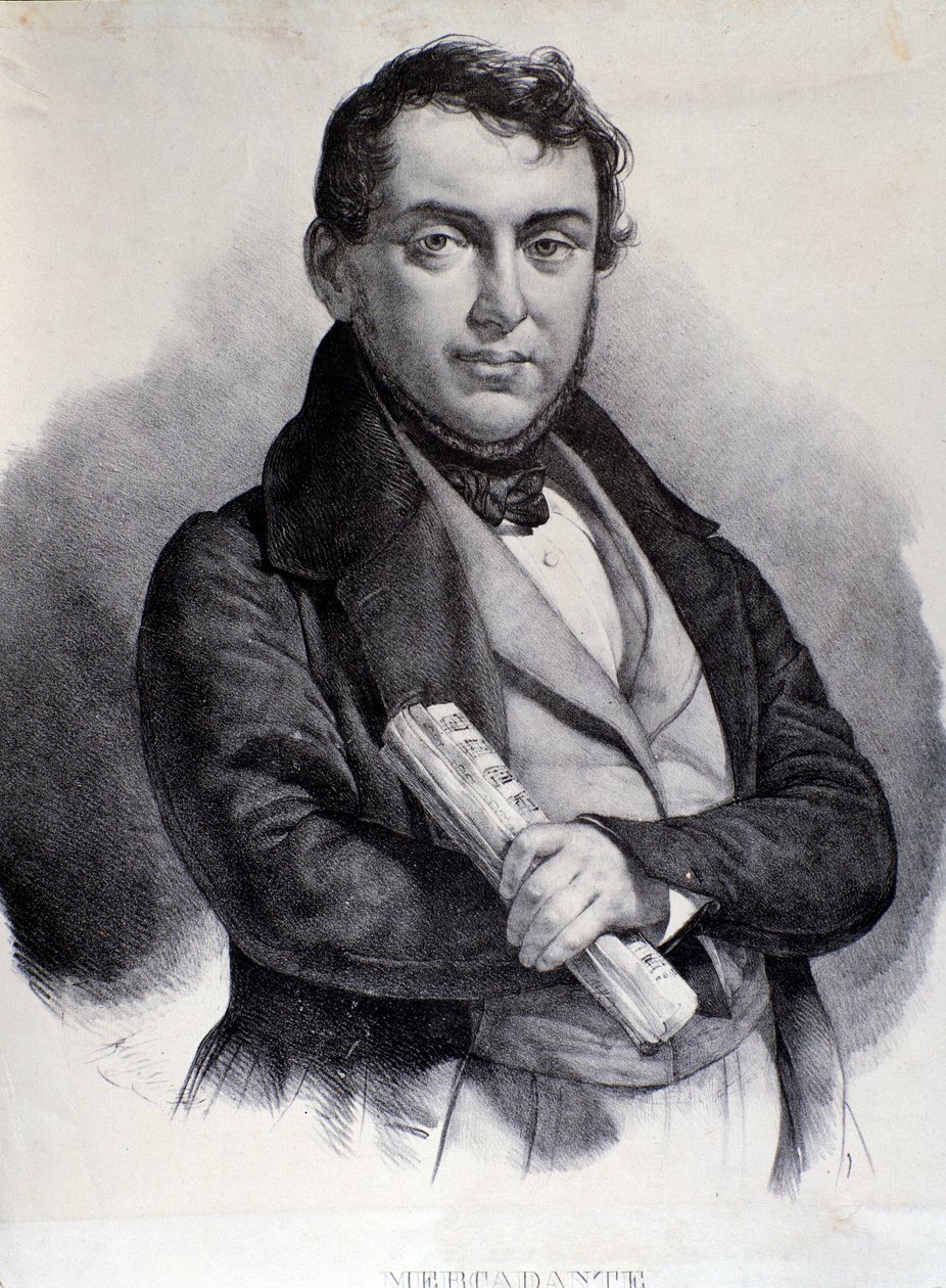 Giuseppe Saverio Mercadante portréja (litográfia) alkotó: Unknown artist