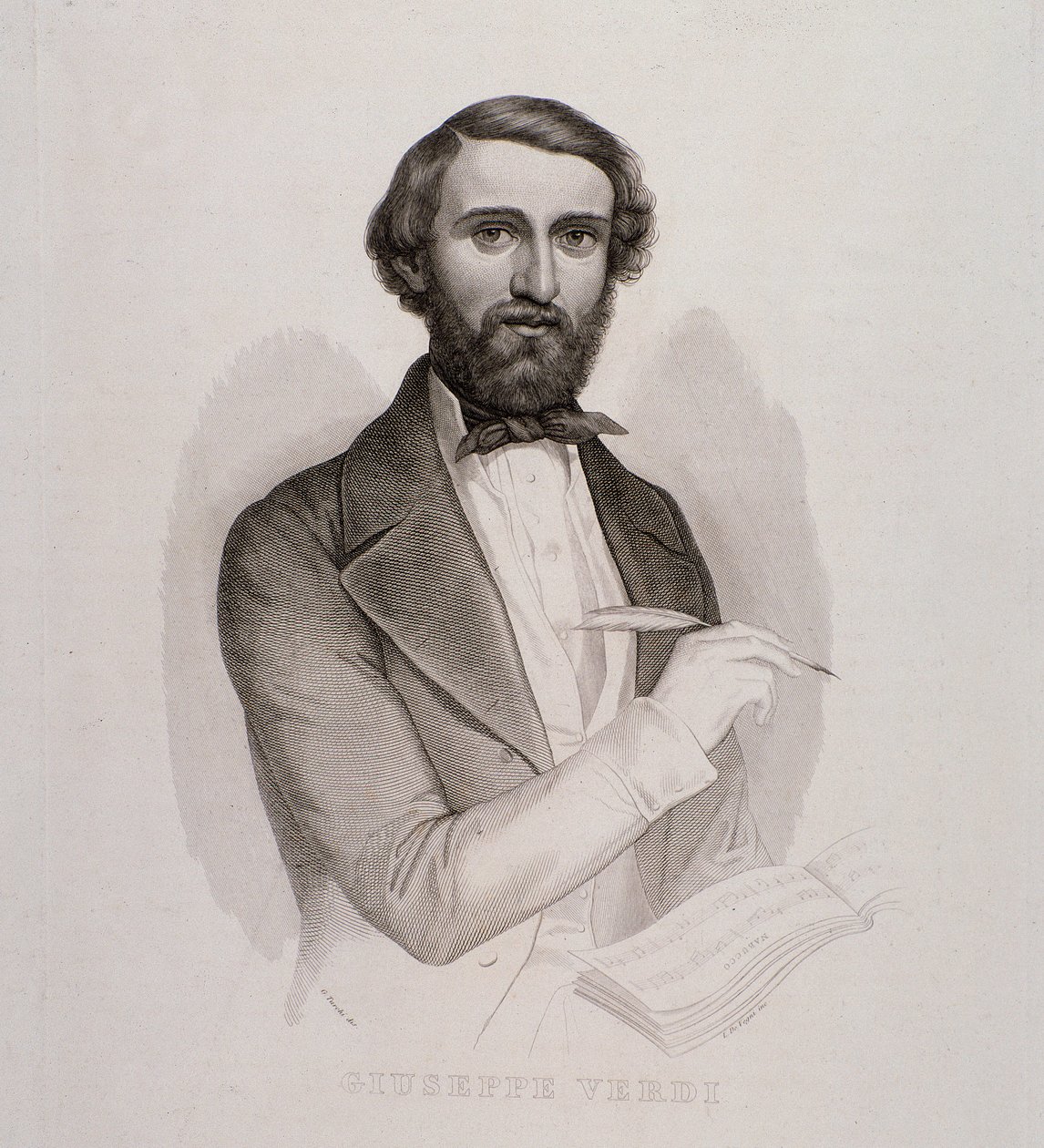 Giuseppe Verdi portréja (metszet alkotó: Unknown artist