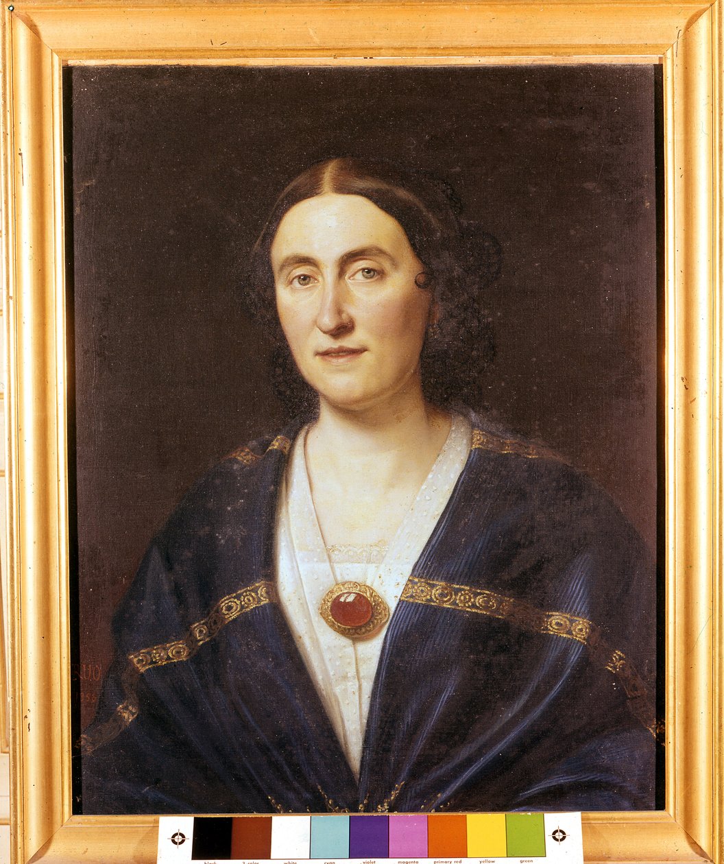 Giuseppina Strepponi (1815-1897), szoprán és Giuseppe Verdi felesége portréja ”” Anonymous festmény. 1850 körül. Sant
