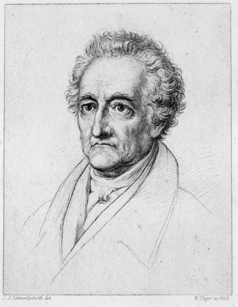 Goethe portréja. 19. századi kromolitográfia. alkotó: Unknown artist